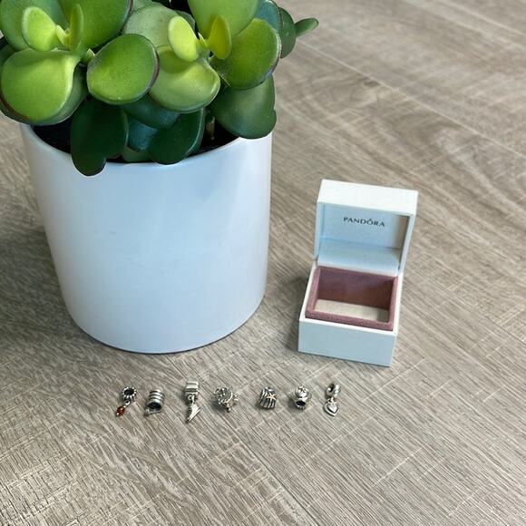 7 PANDORA Silver Bracelet Charms - Picture 1 of 16